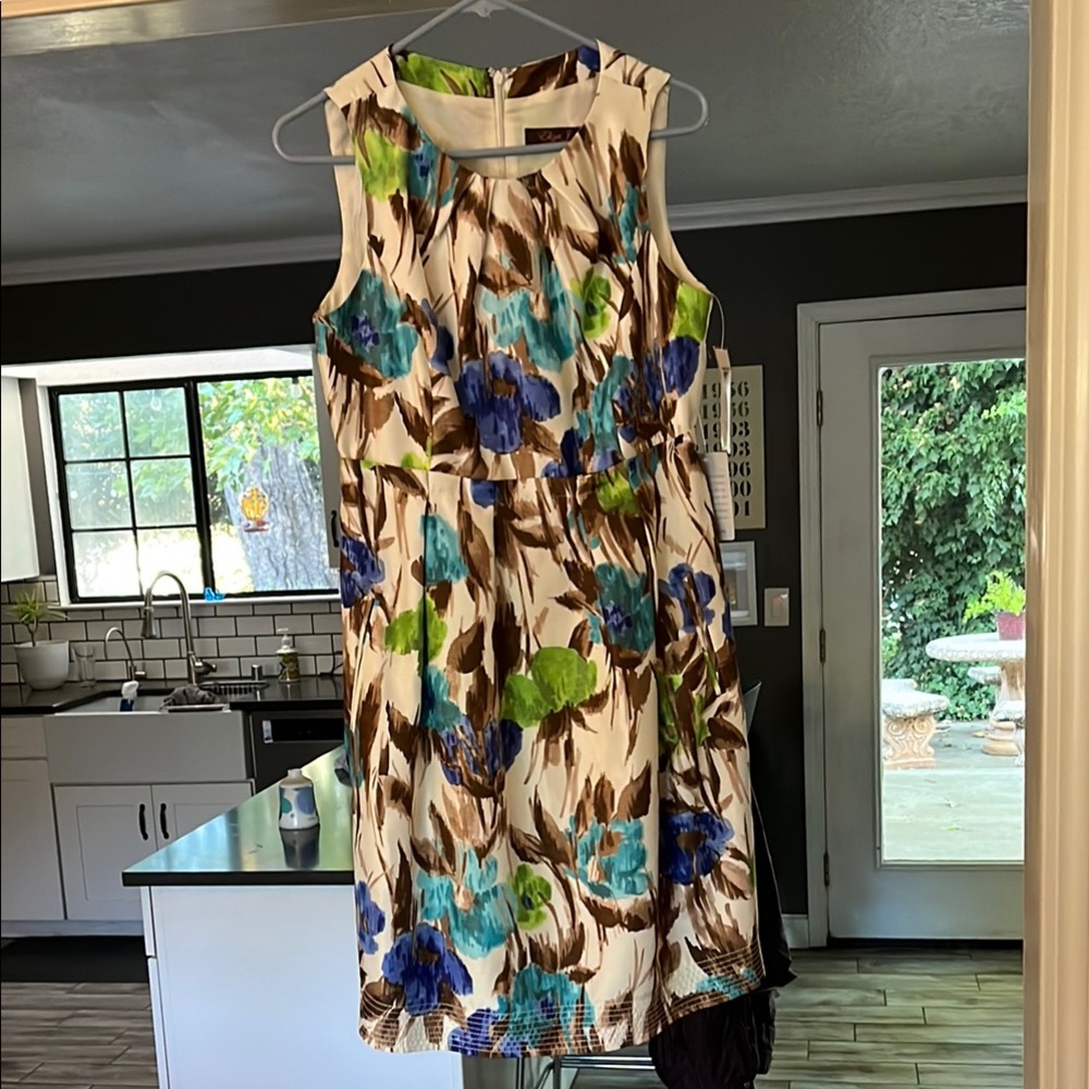 Eliza J Blue and Green Sleeveless Sundress